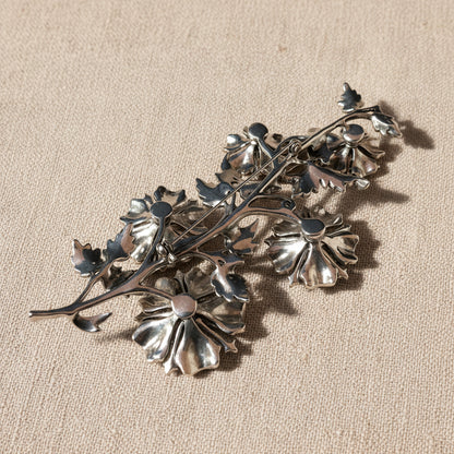 Sturdy Pin Back of the Artisan Flower Brooch for Secure Wearing.